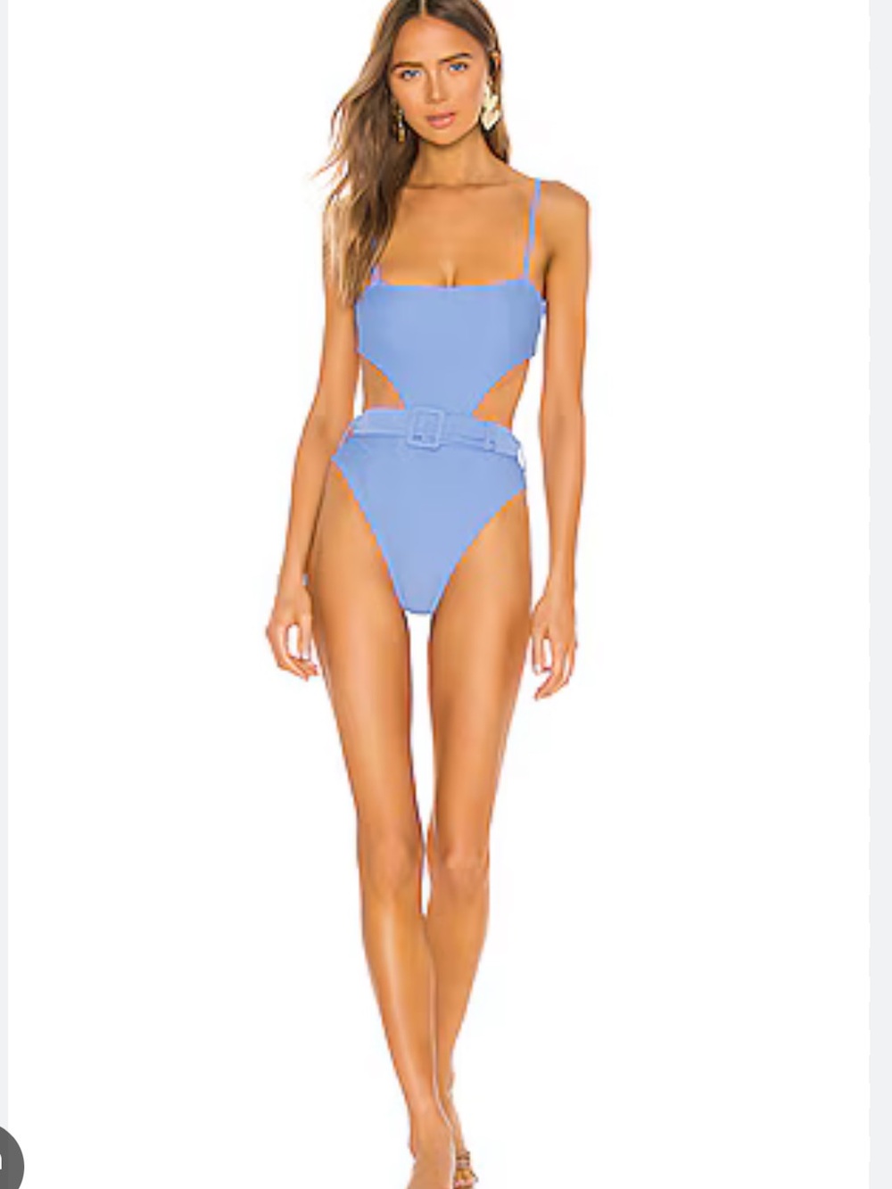Camila Coelho Paulista One-Piece Swimsuit in Light Blue sea breeze XS with Belt